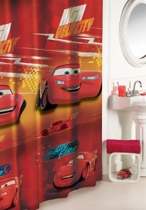 disney cars shower curtain red