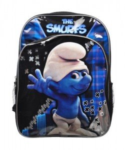 smurfs backpack blue black