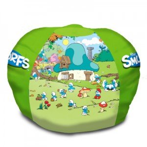 smurfs bean bag green