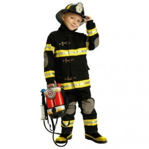 firefighter costume kids black