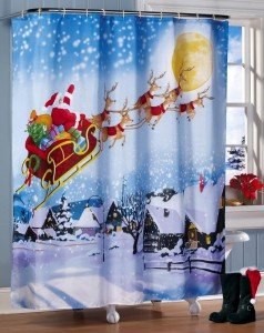 santa christmas shower curtain