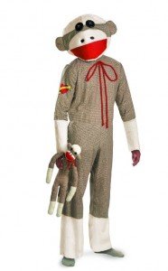 sock monkey adult costume