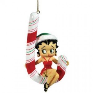 betty boop ornament candy cane