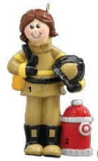 firefighter woman ornament