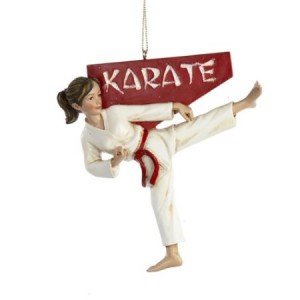 karate girl ornament