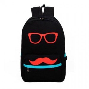 mustache backpack black