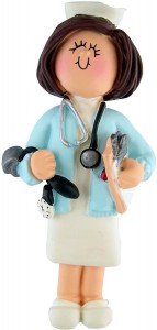 nurse female christmas ornaemnt