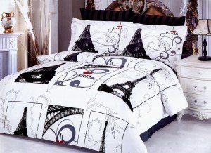 paris bedding black white