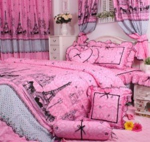 paris bedding pink