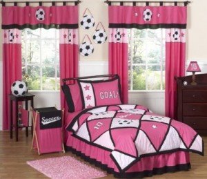 soccer bedding pink