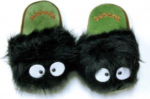 totoro slippers black