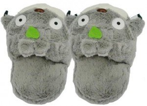 totoro slippers grey