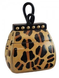 leopard purse cookie jar