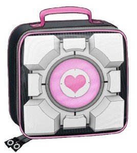 portal companion cube lunch bag
