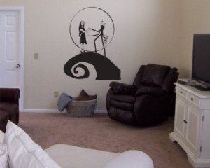 nightmare before christmas wall decal black