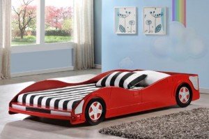 race car toddler bed red
