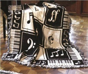 piano throw blanket woven