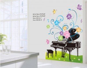 piano wall decals color