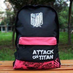 attack on titan backpack pink